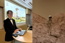 Left: Johan Gustafsson, researcher in medical radiation physics at the Faculty of Science. Right: “Mars traveller”. Photo: RDNE Stock Project