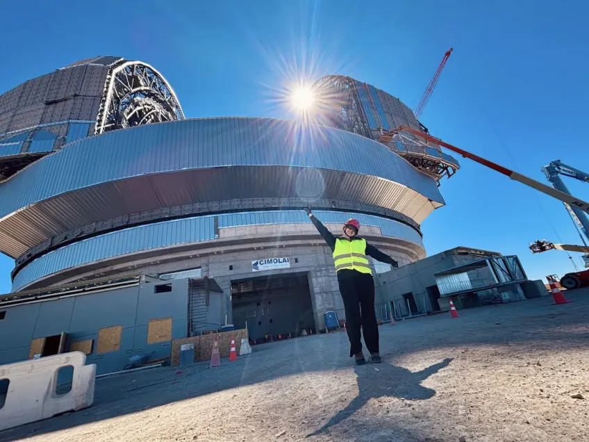 Bibiana Prinoth visiting the Extremely Large Telescope, currently under construction in Chile.