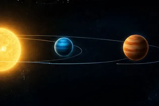 Schematic illustration of planets.