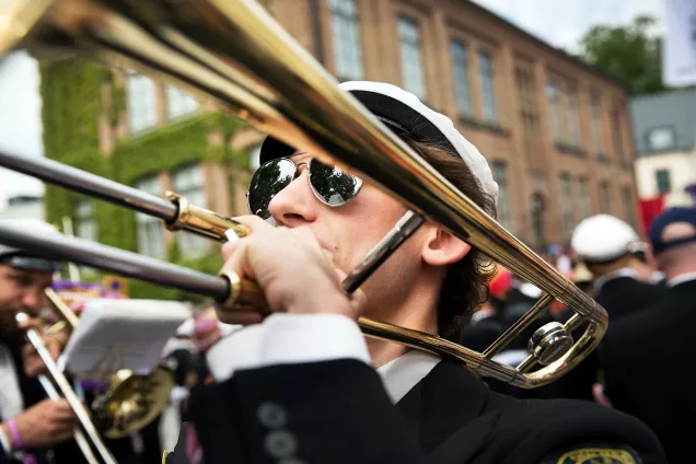 Man with trombone. Photo: Johan Bävman.