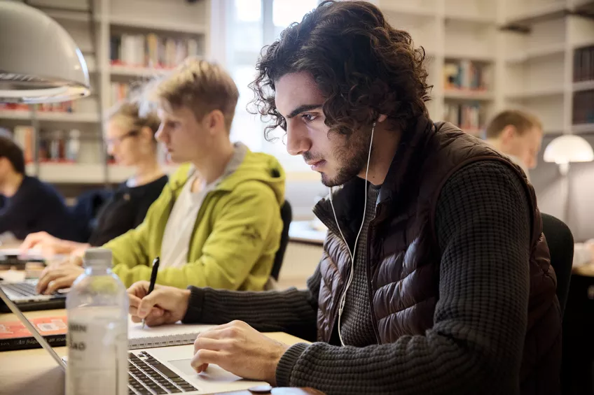 Students in a library. Photo: Johan Bävman.